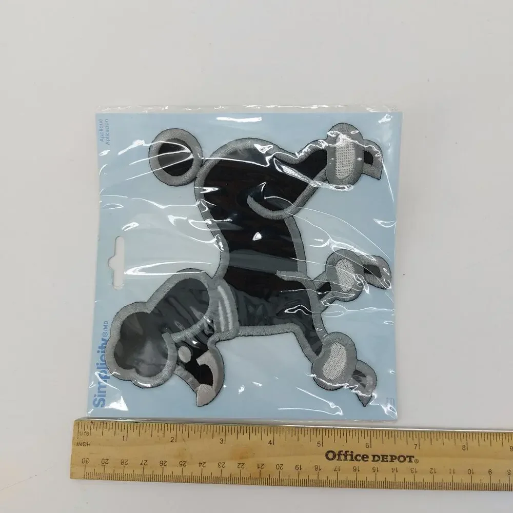 Simplicity Black Poodle Dog Applique Clothing Iron Costume